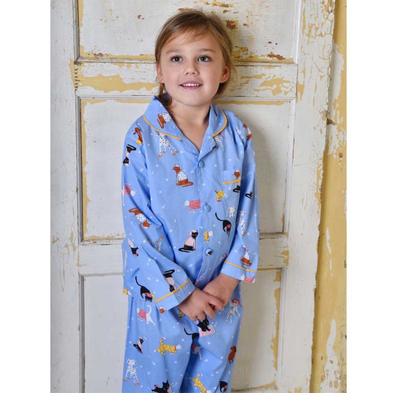 Children's Cat and Dog Print Cotton Pyjamas