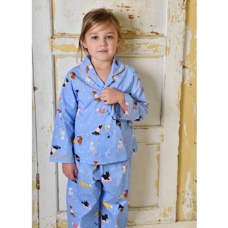 Children's Cat and Dog Print Cotton Pyjamas