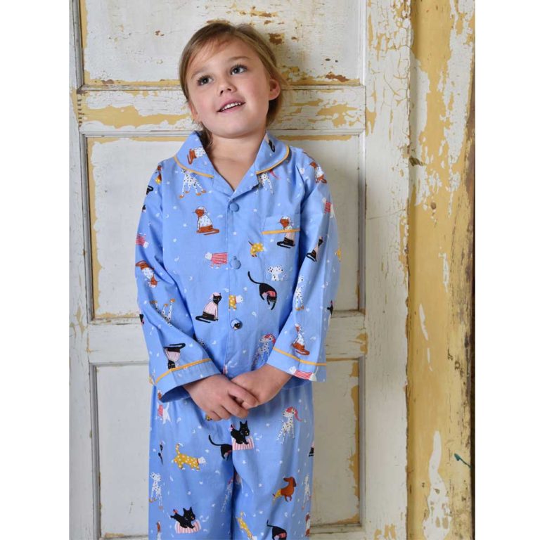 Children's Cat and Dog Print Cotton Pyjamas