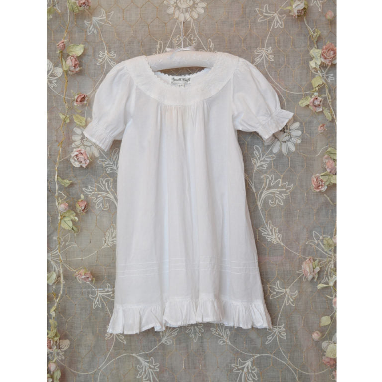 Girls White Cotton Puff Sleeve Nightdress 'Clementine'
