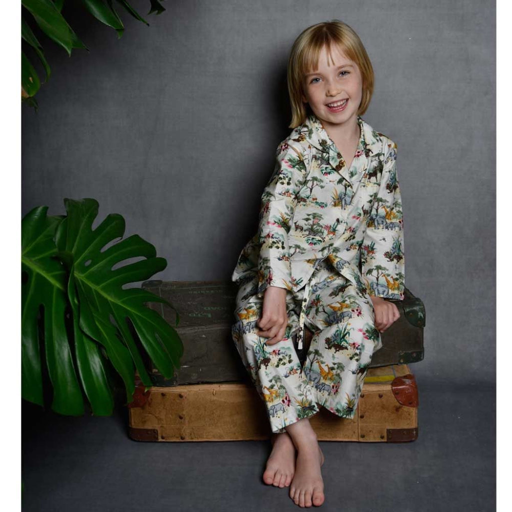 Children's Jungle Print Cotton Pyjamas