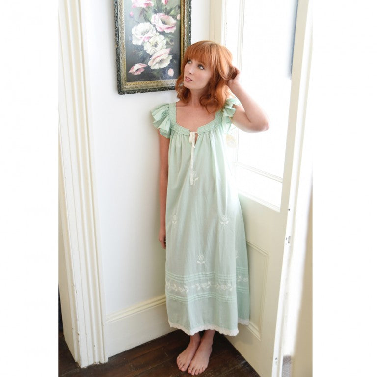 Ladies Green Cotton Nightdress 'Margo'