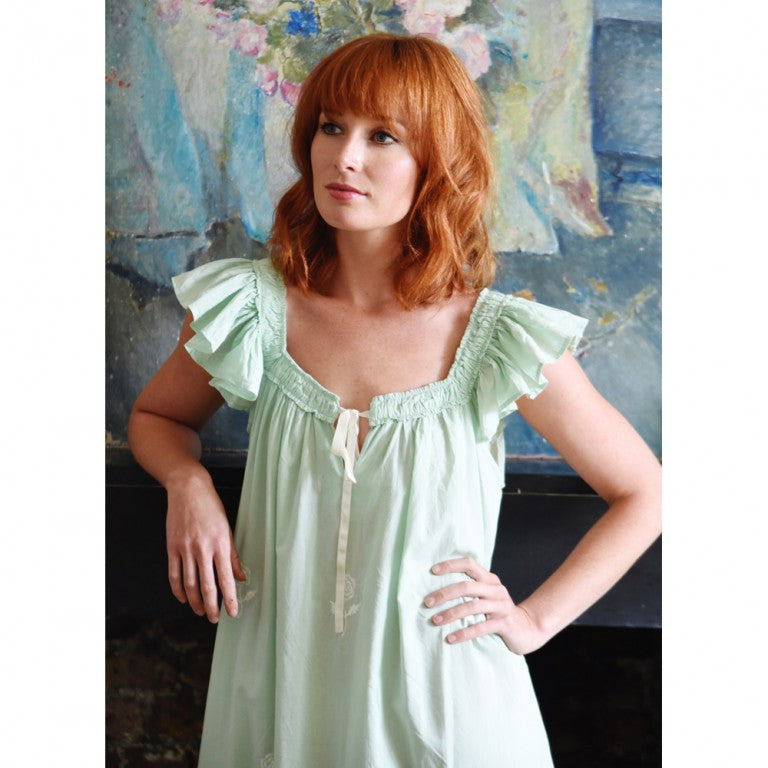 Ladies Green Cotton Nightdress 'Margo'
