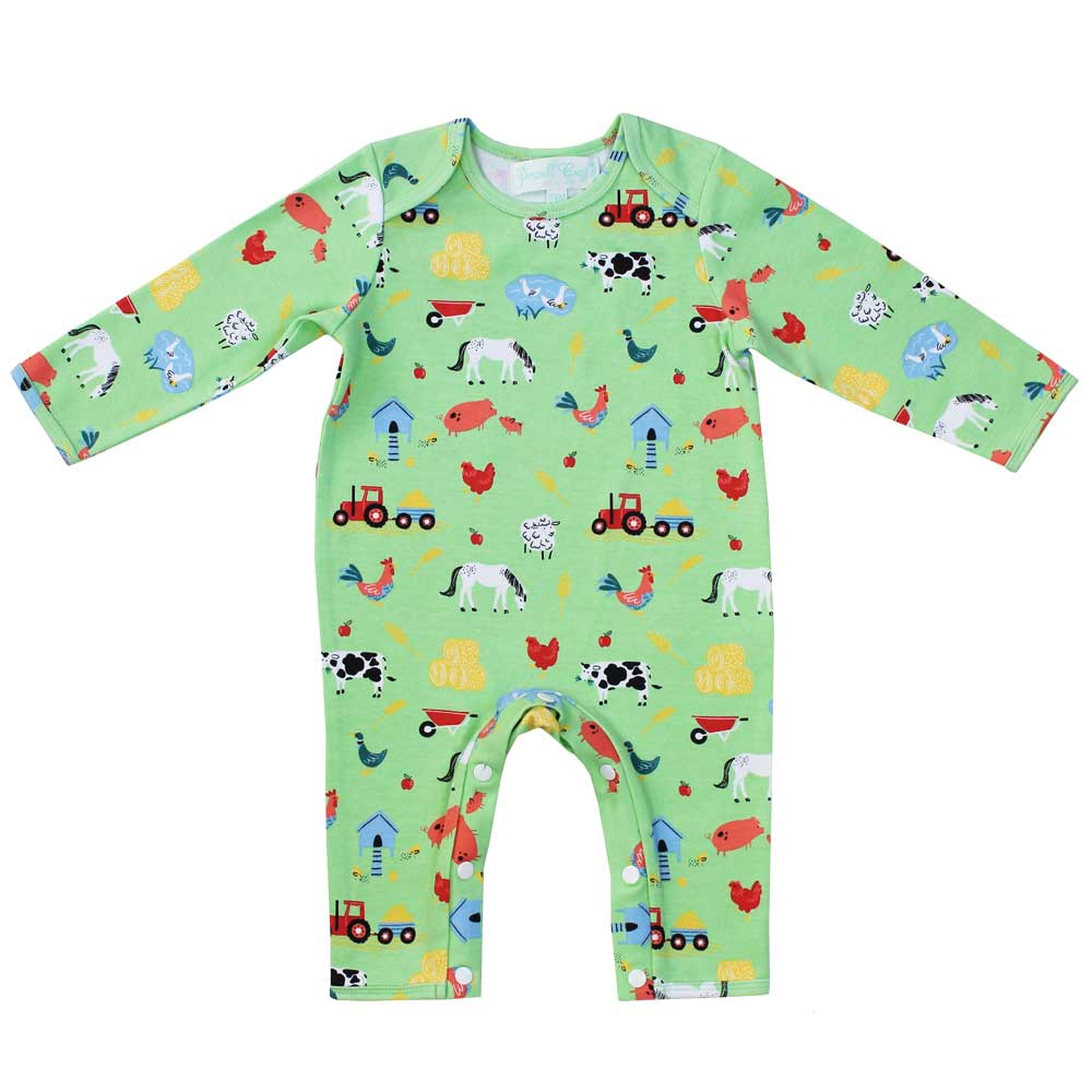 Farmyard Print Baby Jumpsuit