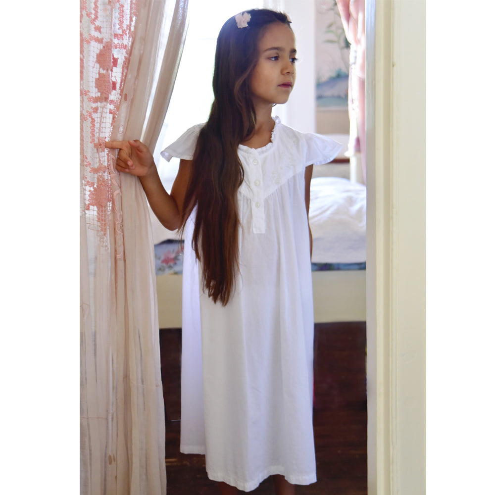 childrens white cotton nightdresses