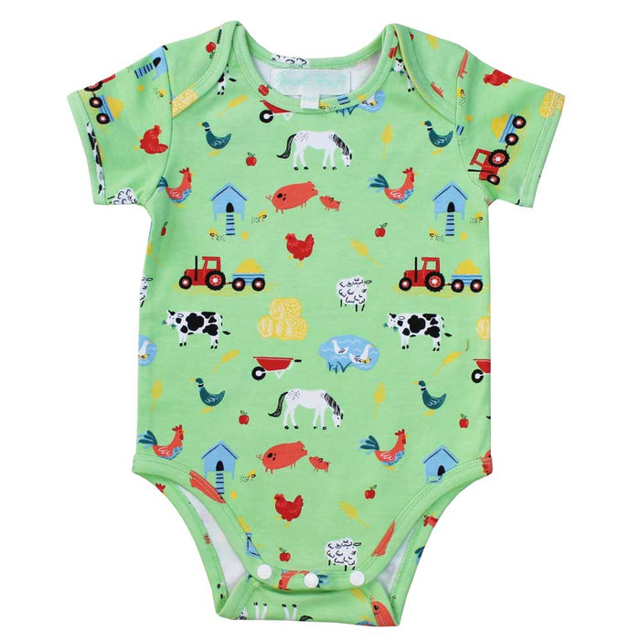 Farmyard Print Baby Grow