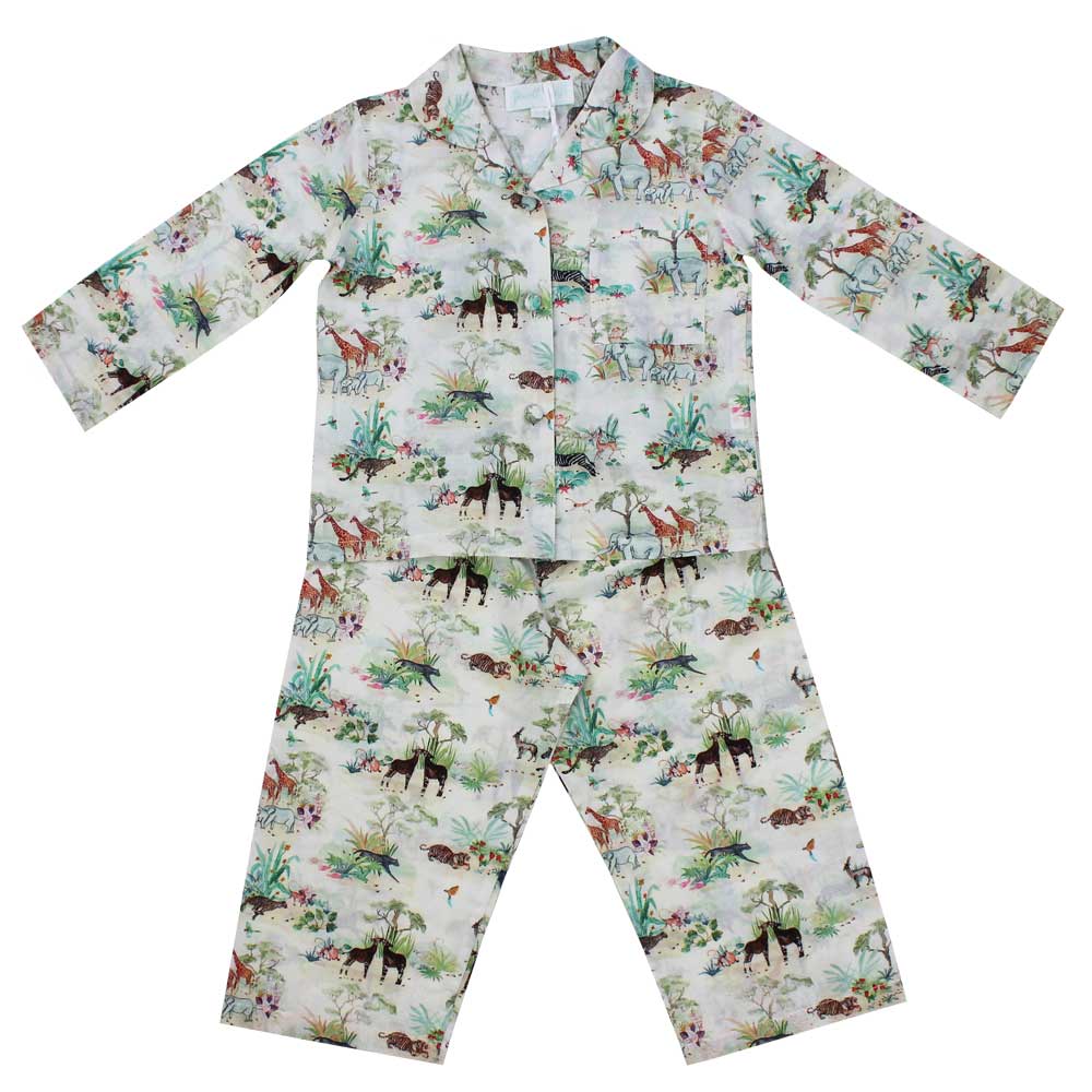 Children's Jungle Print Cotton Pyjamas