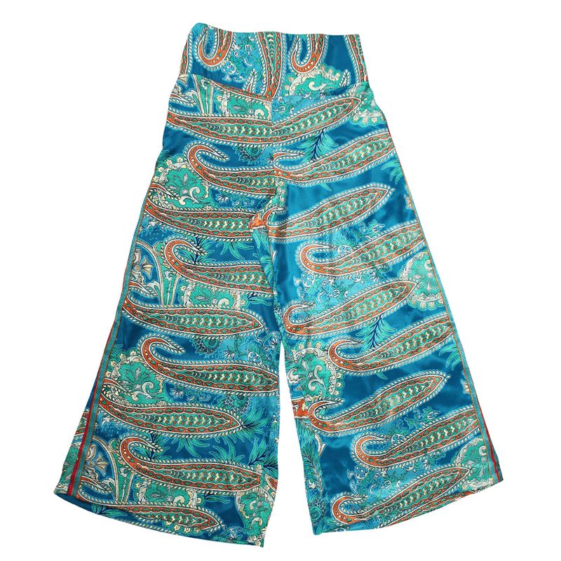 'Lennon'  Turquoise & Pink Paisley Viscose Palazzo Trousers