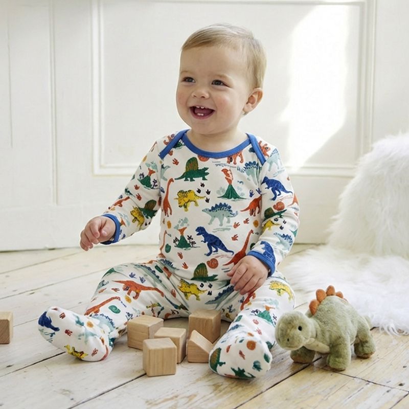 Dinosaur Print Baby Jumpsuit