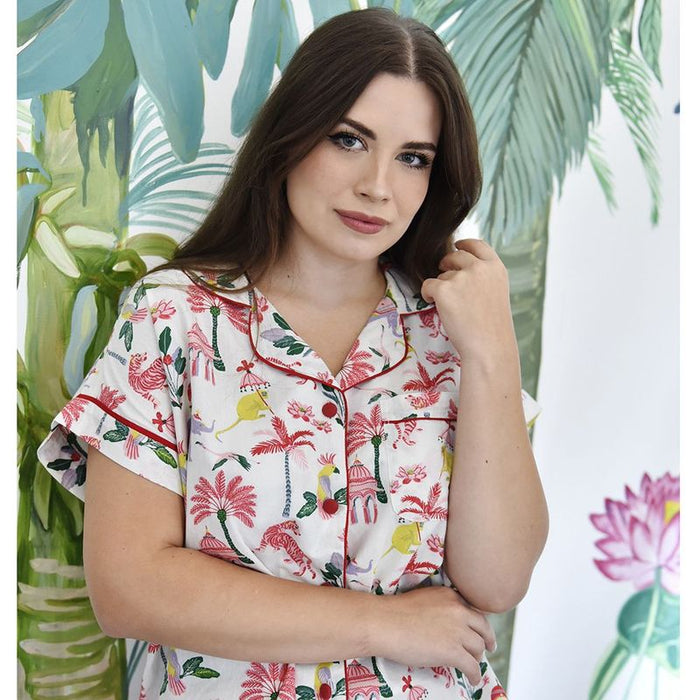 Ladies Sultan's Garden Print Cotton Short Pyjama Set