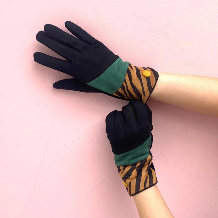 Animal Print Tiger Gloves