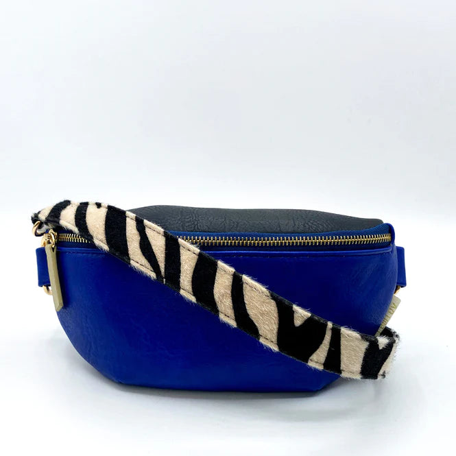 Blue Zebra Animal Print Bum Bag