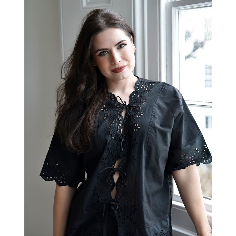 Ladies Black Cotton Short Pyjama Set 'Betty'