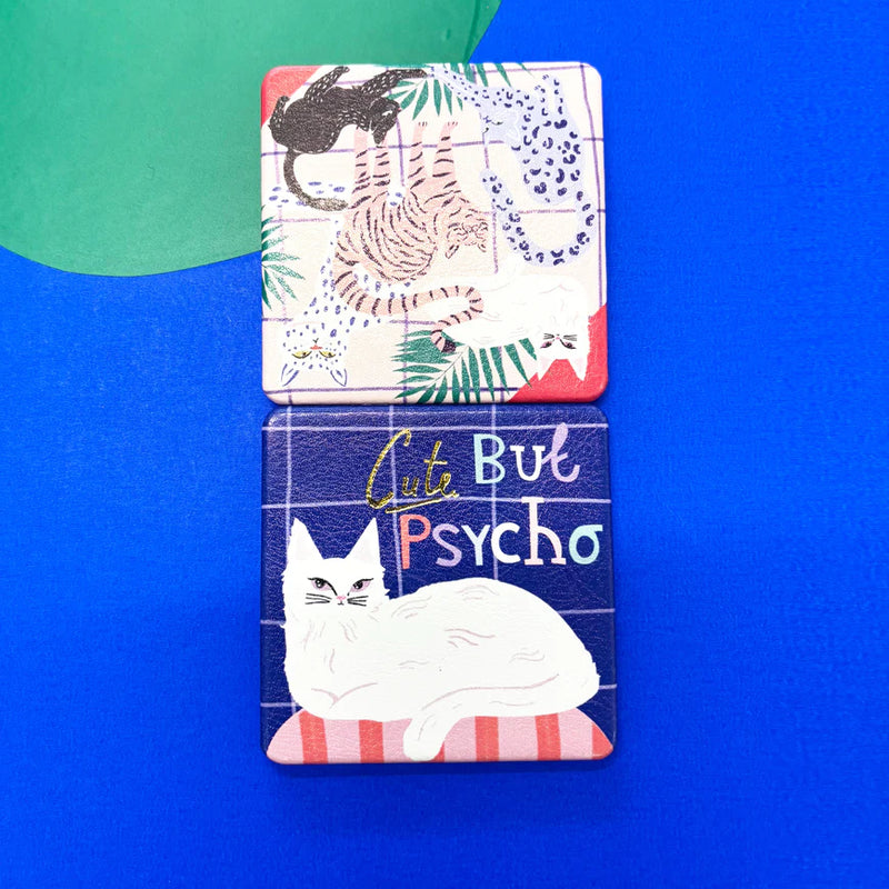 Catnip 'Cute But Psycho' Compact Mirror