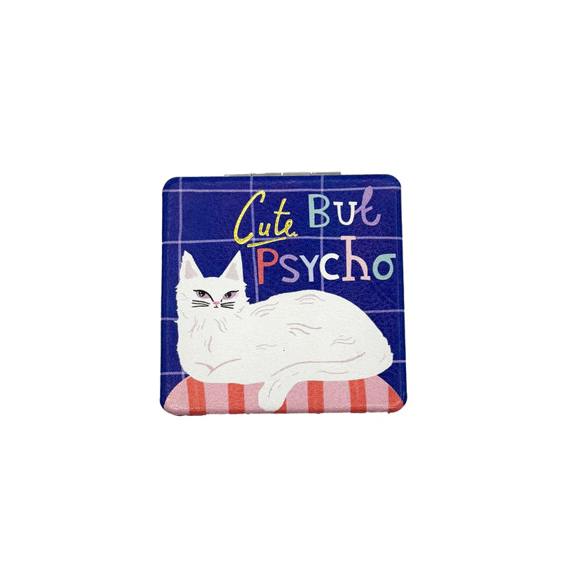 Catnip 'Cute But Psycho' Compact Mirror