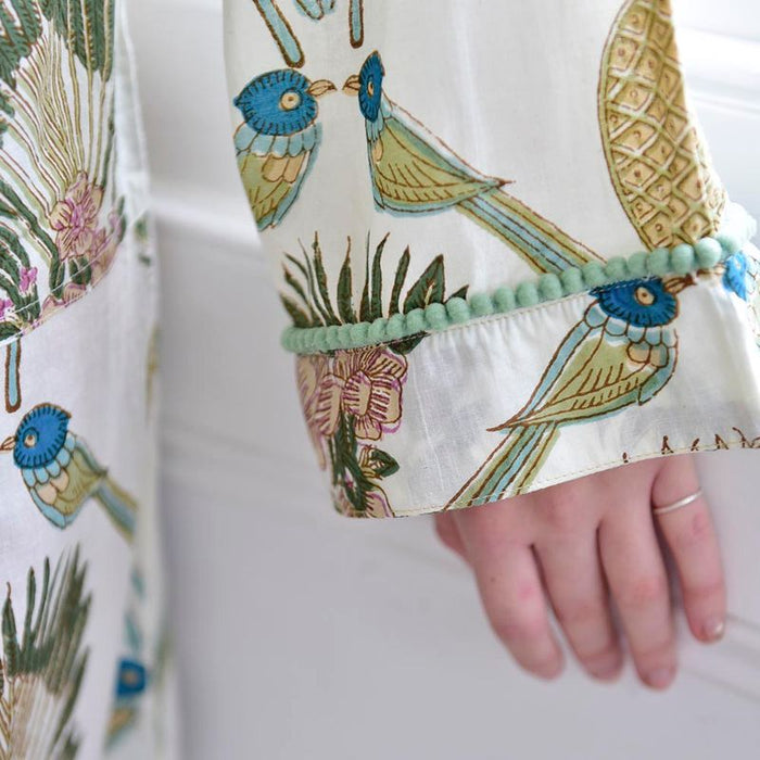 Pineapple & Bluebird Cotton Dressing Gown
