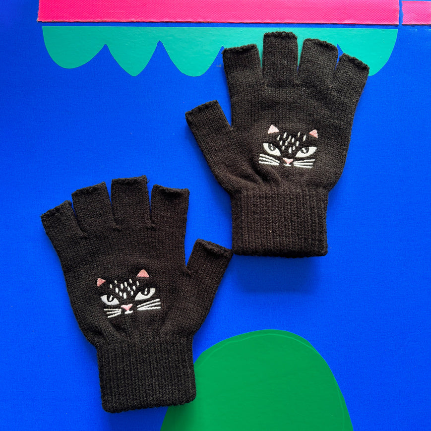 Feline Fingerless Gloves