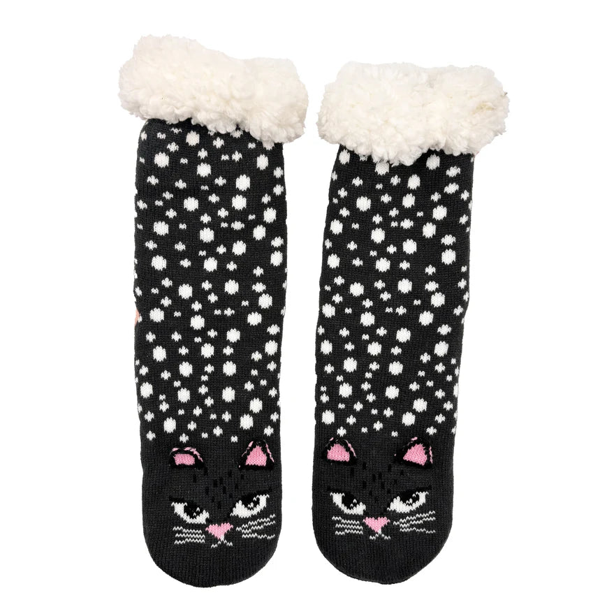 Feline Cat Face Slipper Socks