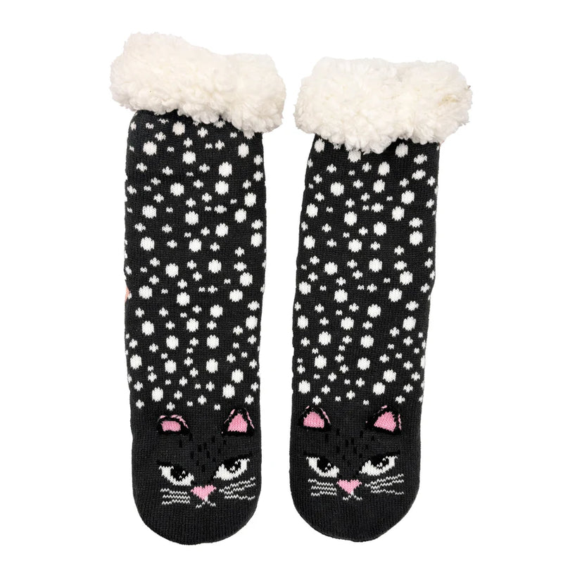 Feline Cat Face Slipper Socks