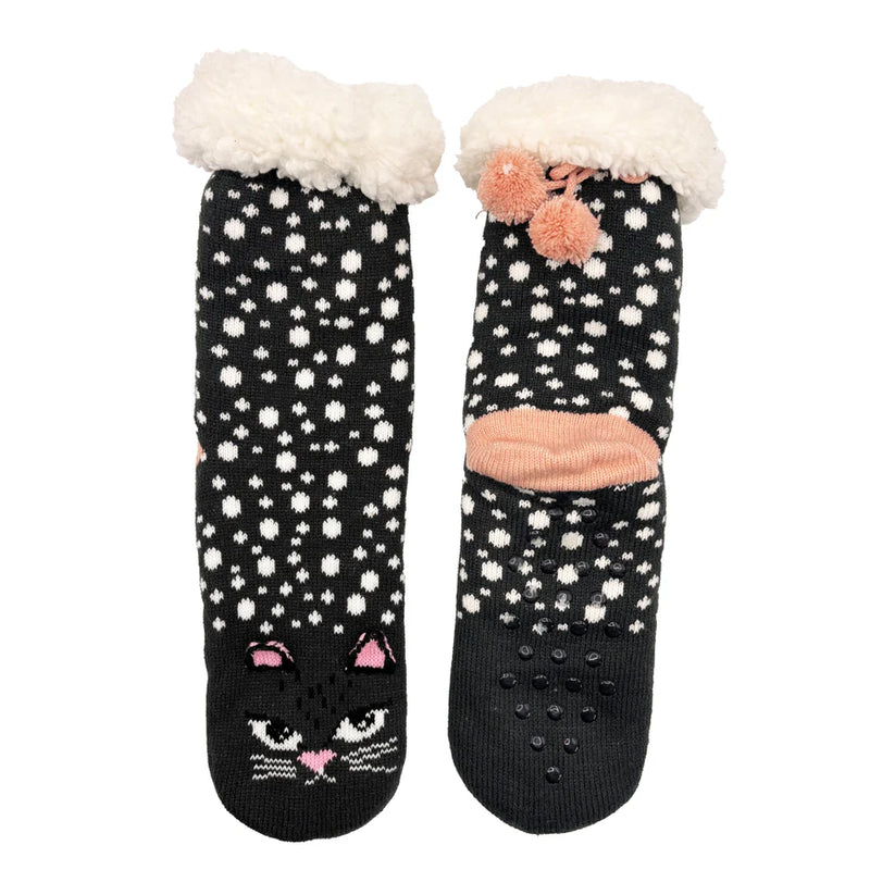 Feline Cat Face Slipper Socks
