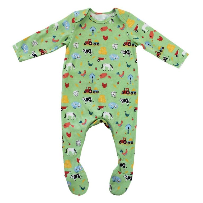 Farmyard Print Baby Jumpsuit