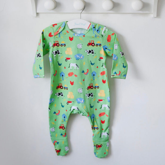 Farmyard Print Baby Jumpsuit