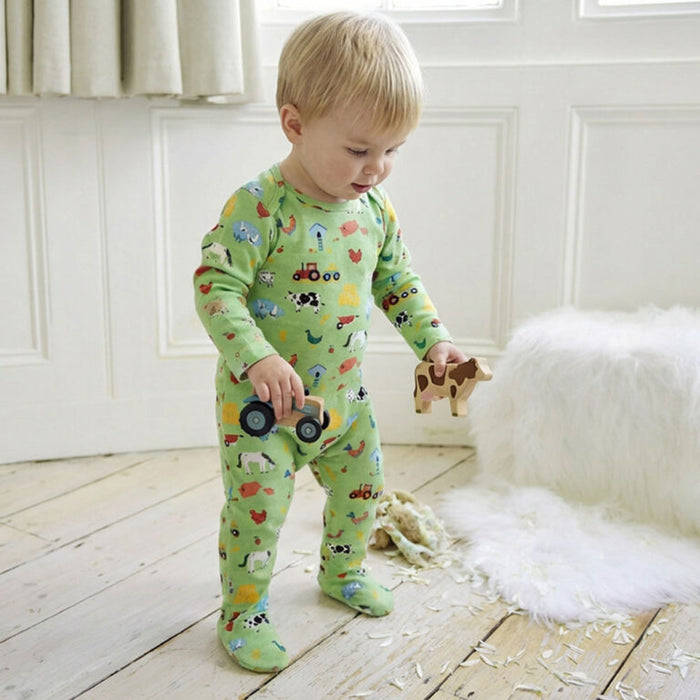 Farmyard Print Baby Jumpsuit