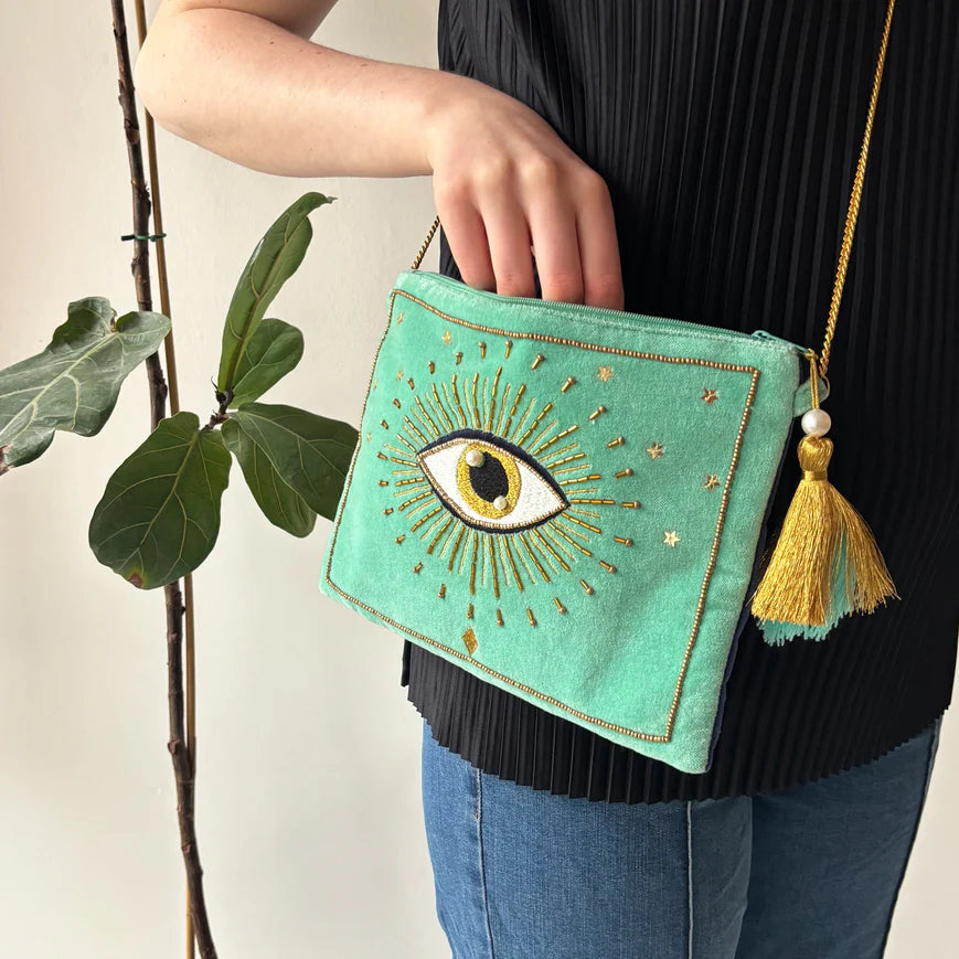 Glimmer Eye Crossbody Clutch Bag