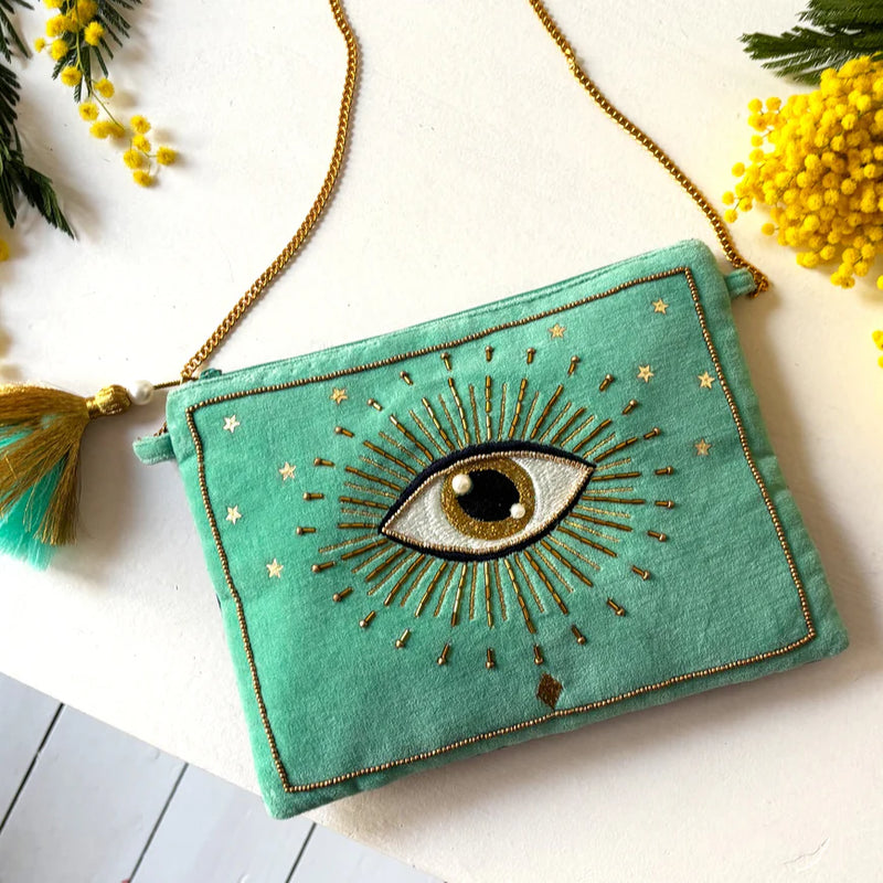 Glimmer Eye Crossbody Clutch Bag