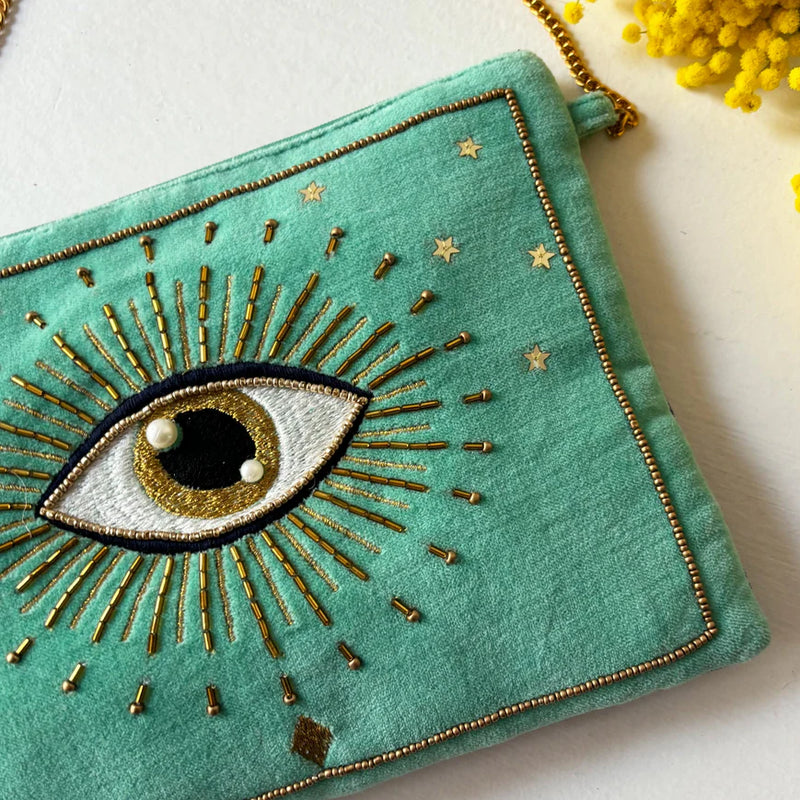 Glimmer Eye Crossbody Clutch Bag