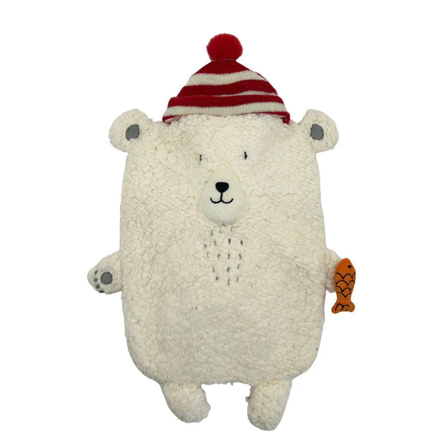 Polar Bear Wearing A Hat Hot Water Bottle