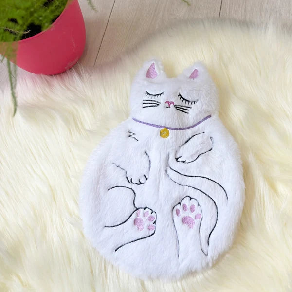 Sleeping Cat Round Hot Water Bottle