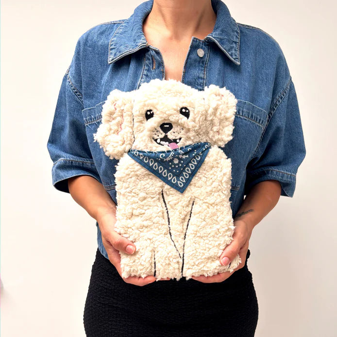 'Doghouse' Cute Dog Wearing Bandana Hot Water Bottle