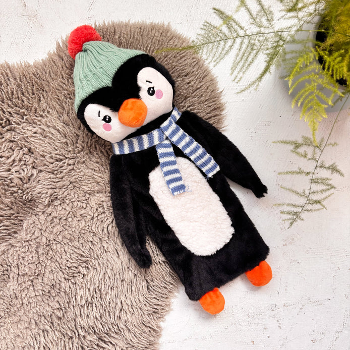 Penguin In Bobble Hat Hot Water Bottle