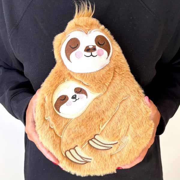 Mother & Baby Sloth Round Hot Water Bottle