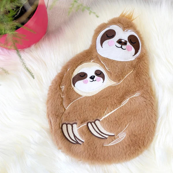 Mother & Baby Sloth Round Hot Water Bottle