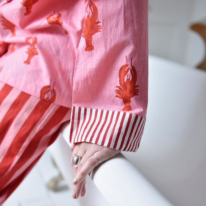 Pink & Red Lobster Cotton Pyjamas