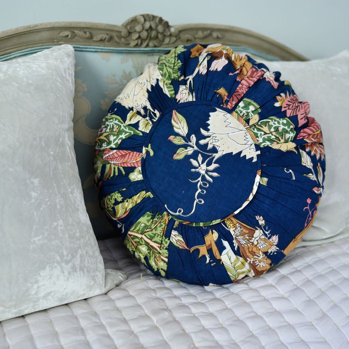 Blue Carnation Indian Cushion