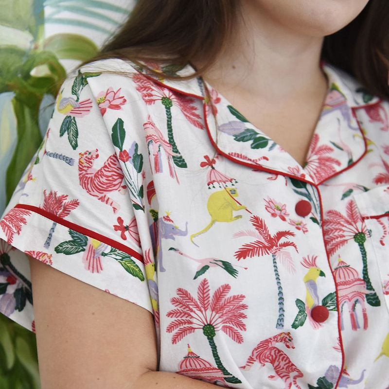Ladies Sultan's Garden Print Cotton Short Pyjama Set