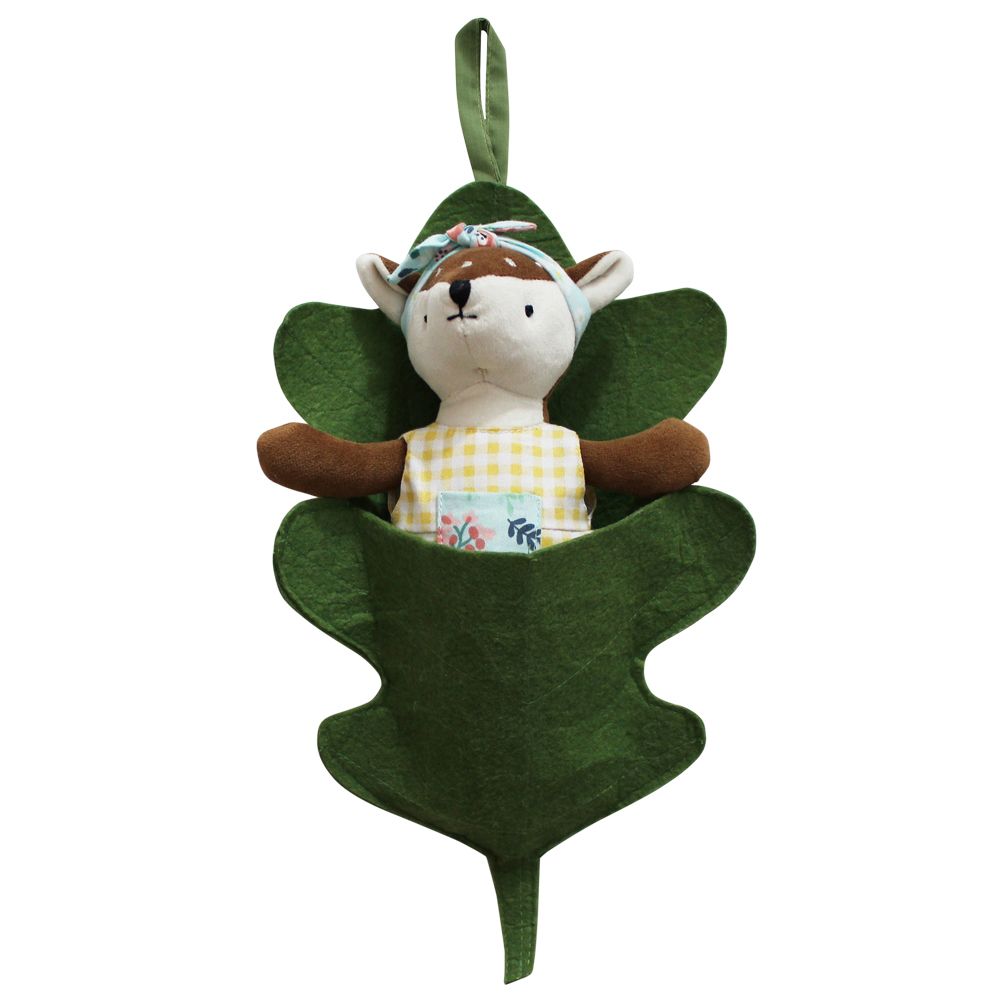 Mrs Deer in Oak Leaf Sleeping Bag