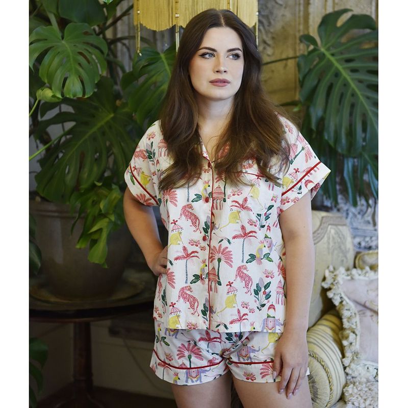 Ladies Sultan's Garden Print Cotton Short Pyjama Set