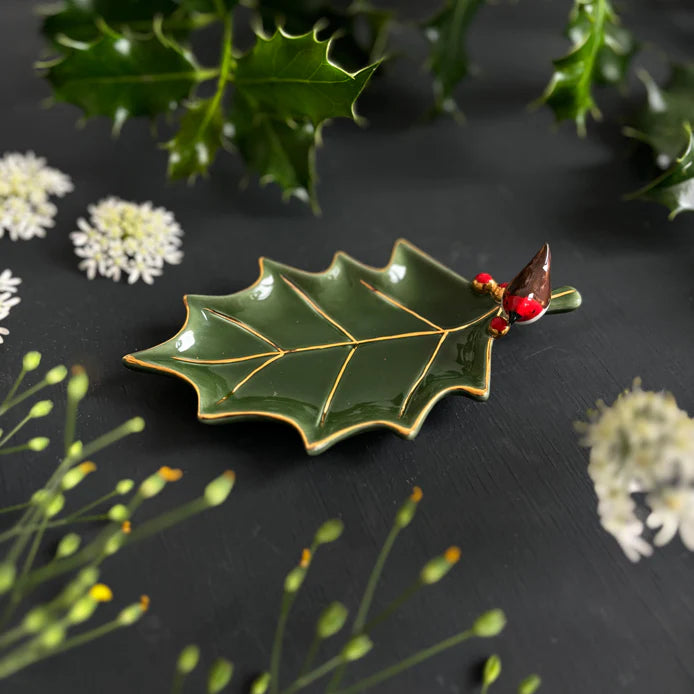 Secret Garden Holly Leaf Trinket Dish