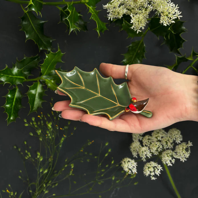 Secret Garden Holly Leaf Trinket Dish