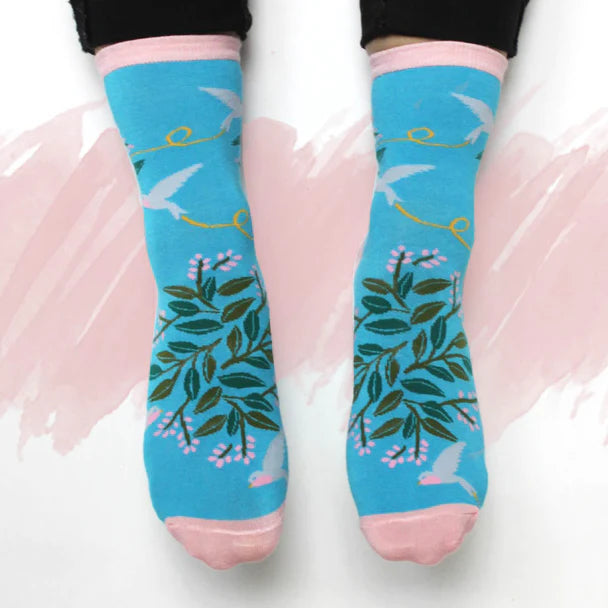 Secret Garden Bird Socks