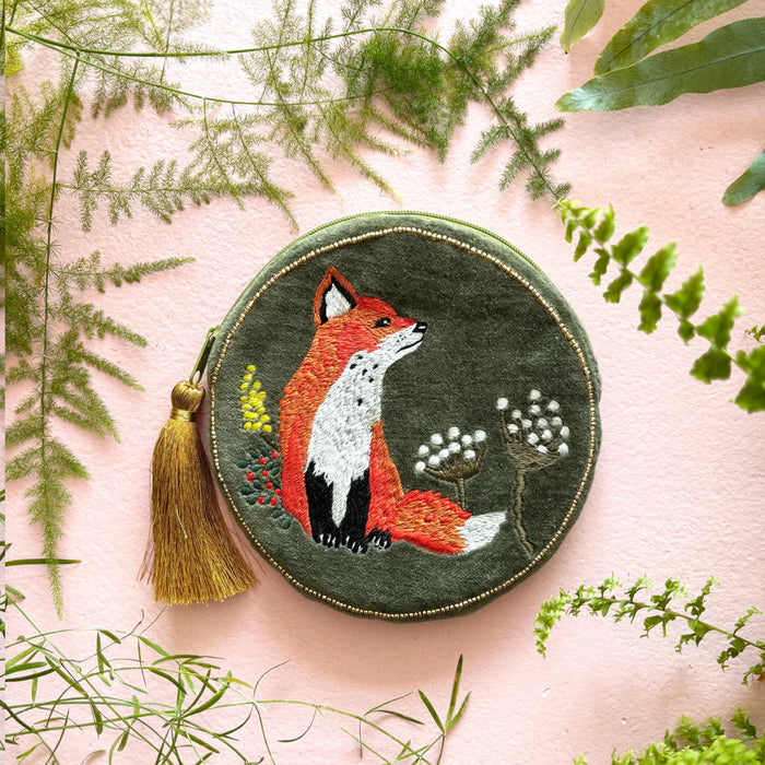 Secret Garden Fox Round Velvet Purse