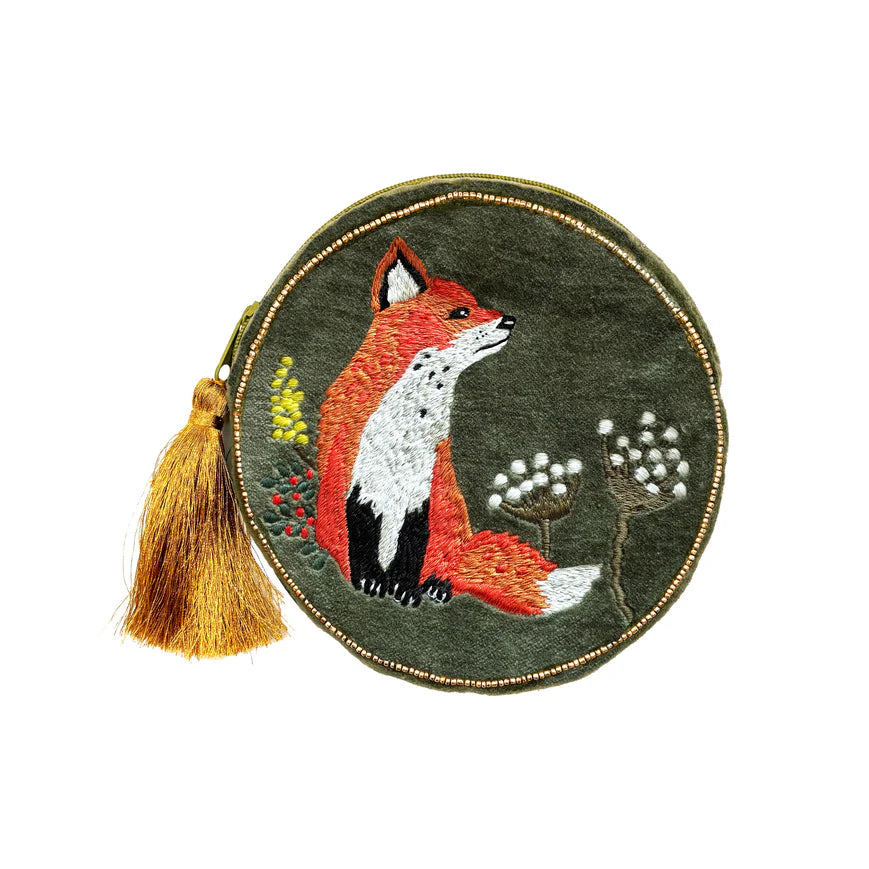 Secret Garden Fox Round Velvet Purse