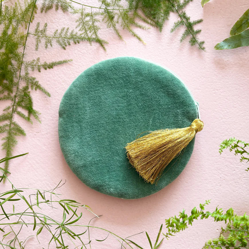 Secret Garden Hedgehog Round Velvet Purse
