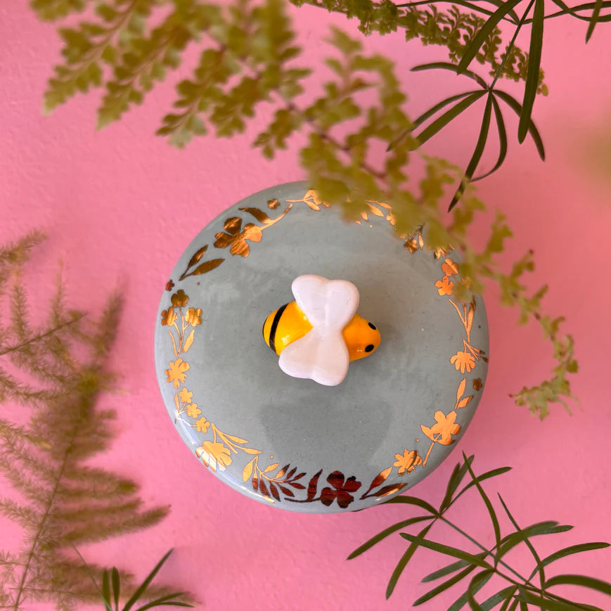 Secret Garden Bee Trinket Pot