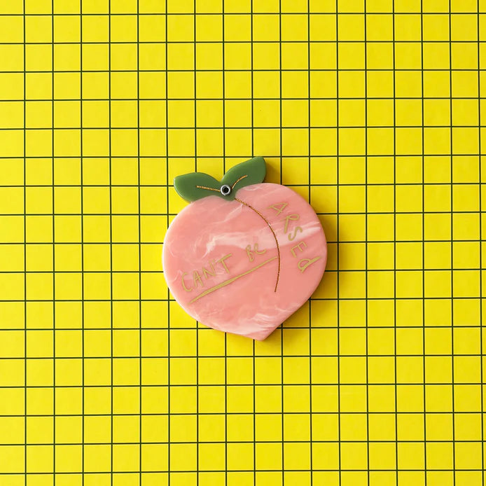 Small Talk 'Can't Be Arsed' Peach Compact Mirror