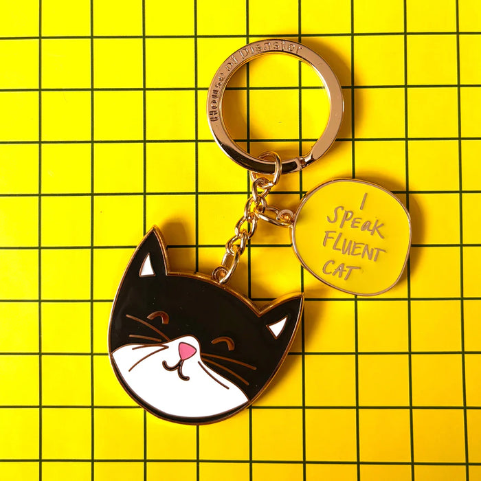 Small Talk 'I Speak Fluent Cat' Keyring